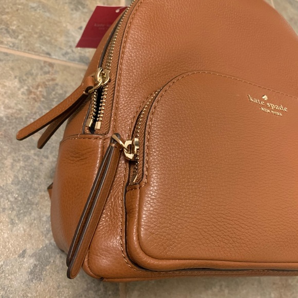 KATE SPADE MEDIUM BACKPACK JACKSON LEATHER BROWN - Picture 2 of 8